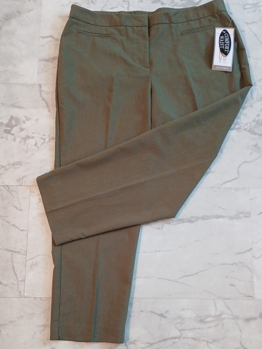 Sag Harbor Sea & Be Seen Martini Olive Ankle Length Pants Sz 16